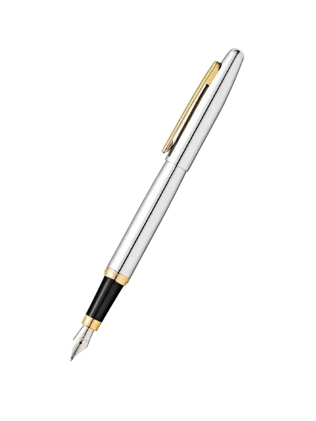 

Sheaffer Chrome with Gold Trim E9422 VFM Fine Nib Fountain Pen, Silver