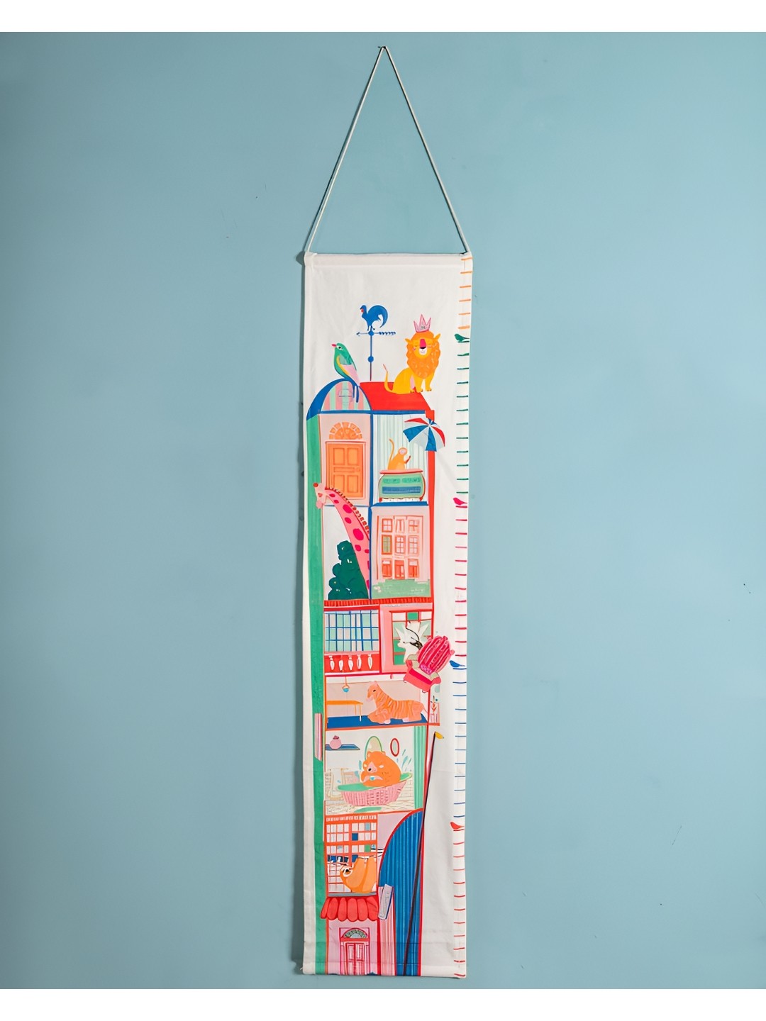 

The Wishing Chair White & Orange Printed Cotton Fabric Height Chart Wall Decor