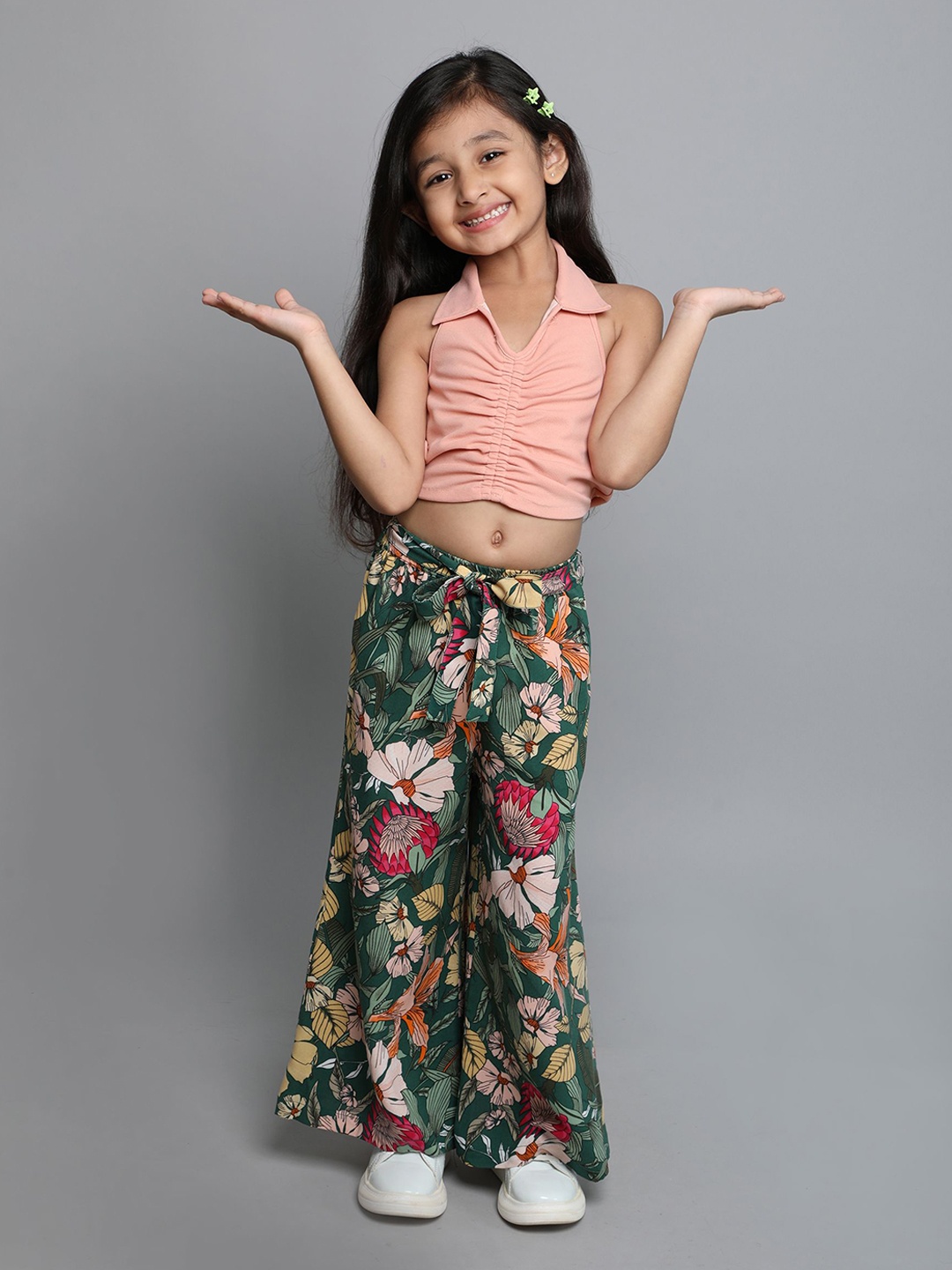 

taffykids Girls Top with Trousers, Peach