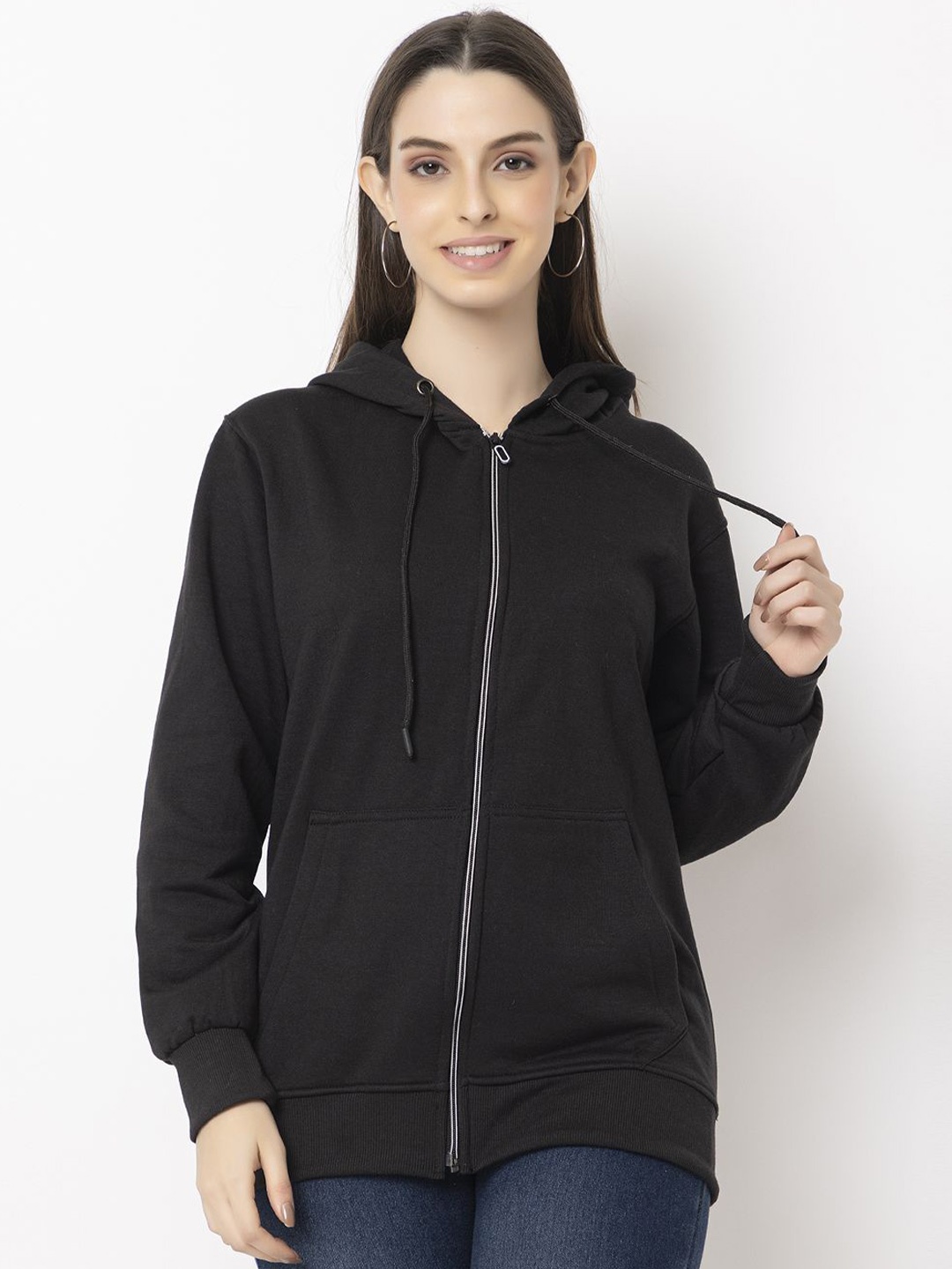 

Deefab Women Hooded Sweatshirt, Black