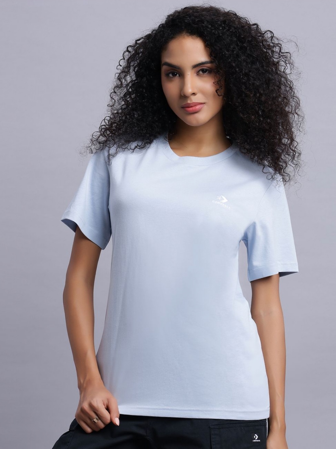 

Converse Unisex Go-To Embroidered Star Chevron Standard-Fit T-Shirt, Blue
