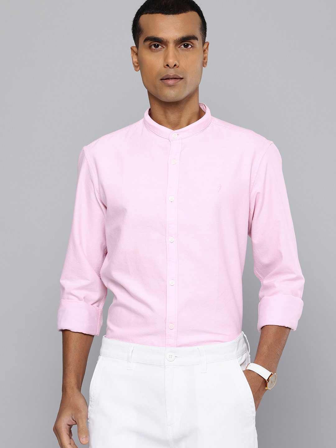 

Indian Terrain Classic Slim Fit Pure Cotton Casual Shirt, Pink