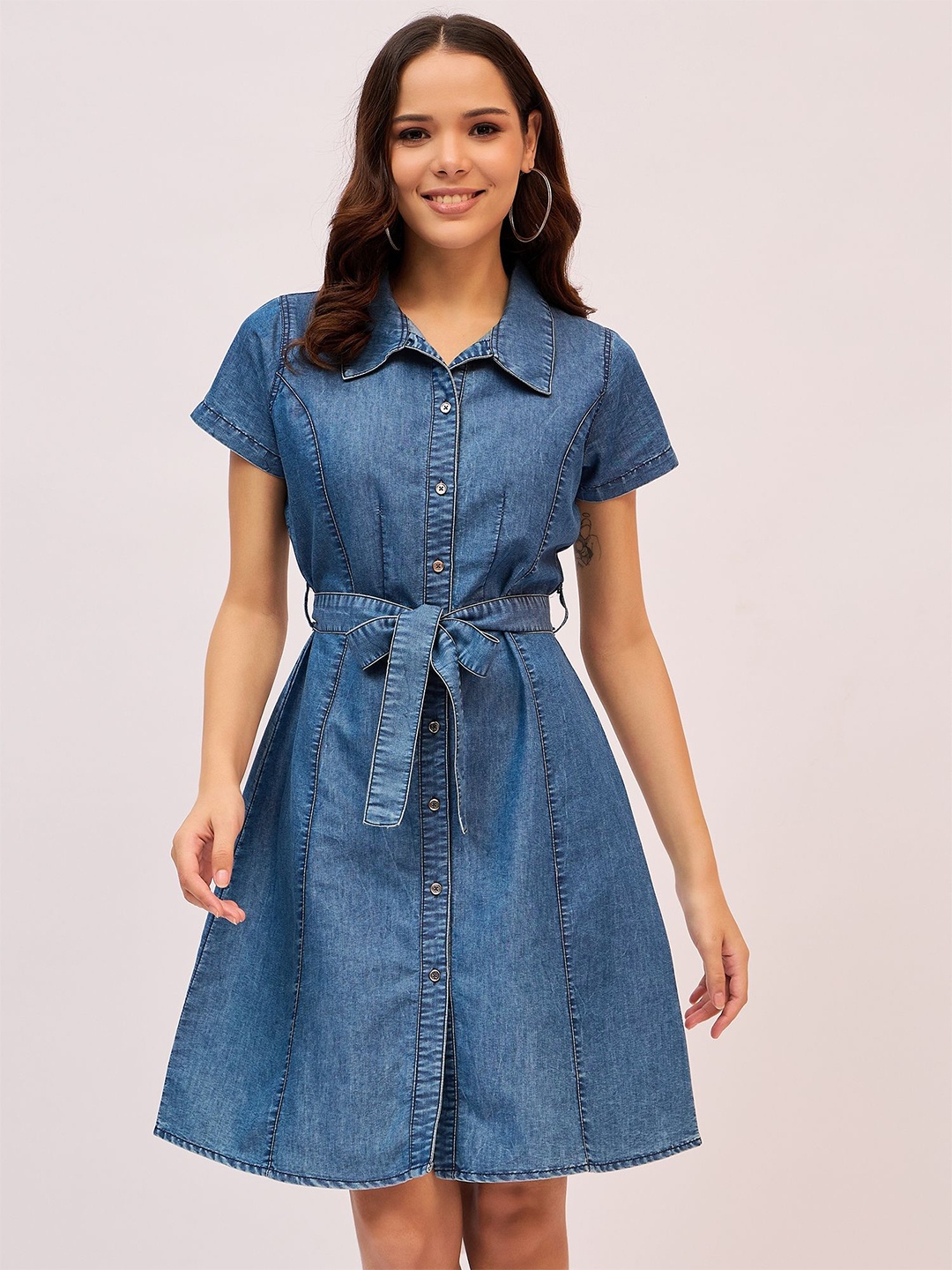 

BAESD Denim A-Line Dress, Blue