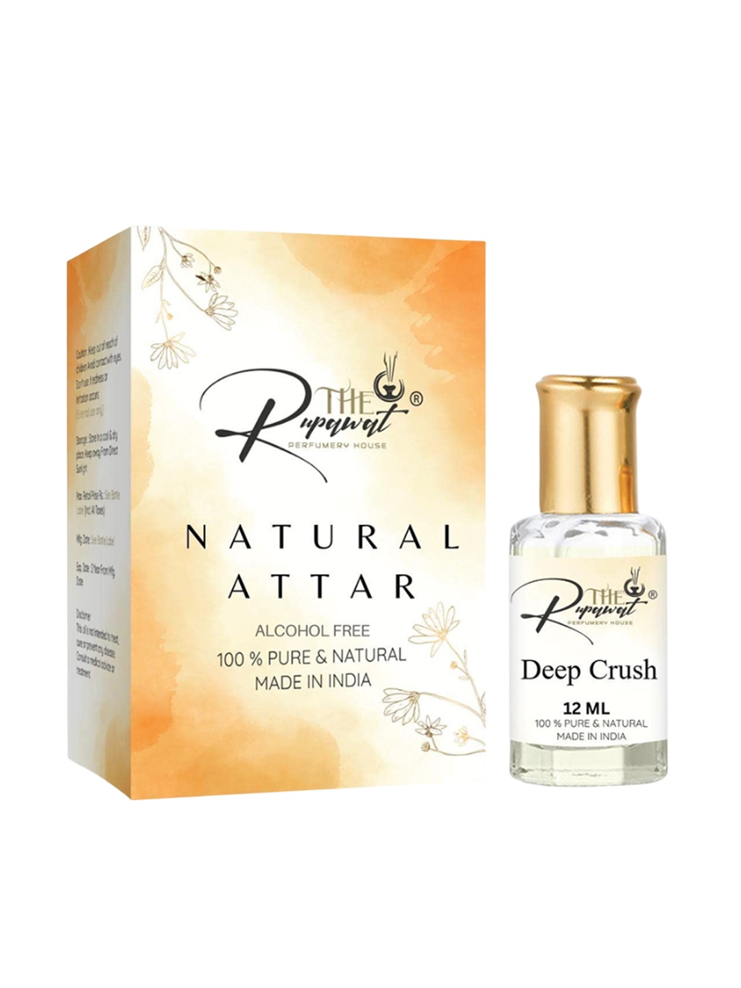 

THE RUPAWAT Perfumery House Deep Crush 100% Natural & Pure Alcohol Free Attar - 12 ml, Transparent