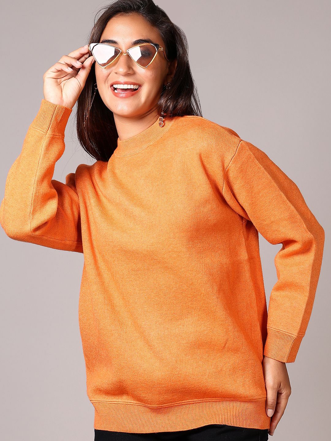 

V-Mart Women Pullover Sweater, Orange