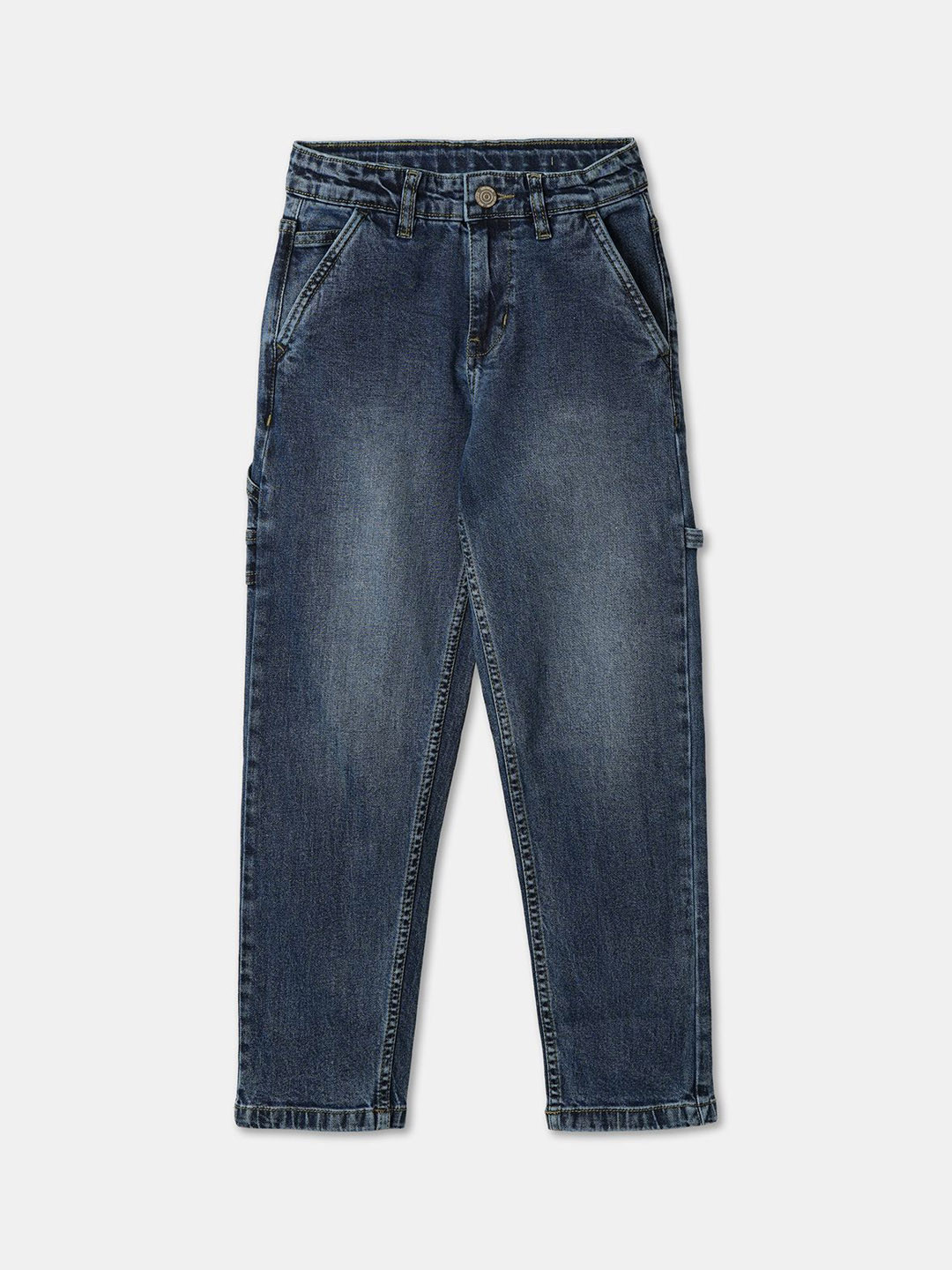 

R&B Boys Cotton Straight Fit Light Fade Jeans, Blue