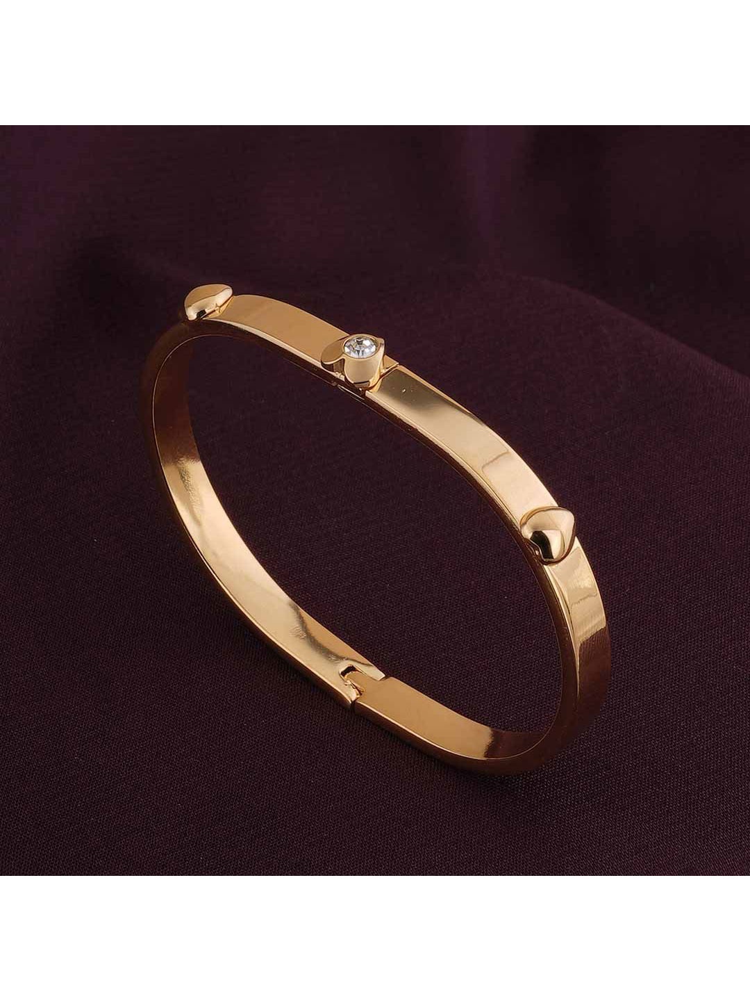 

PALMONAS Women Cubic Zirconia Gold-Plated Bangle-Style Bracelet