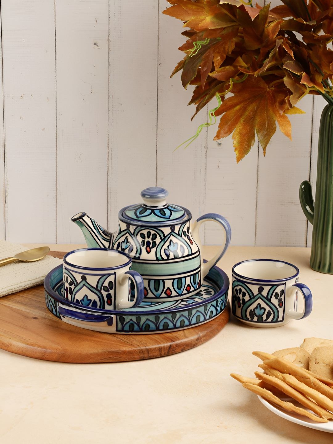 

VarEesha Blue 2024 Printed Tea Set of