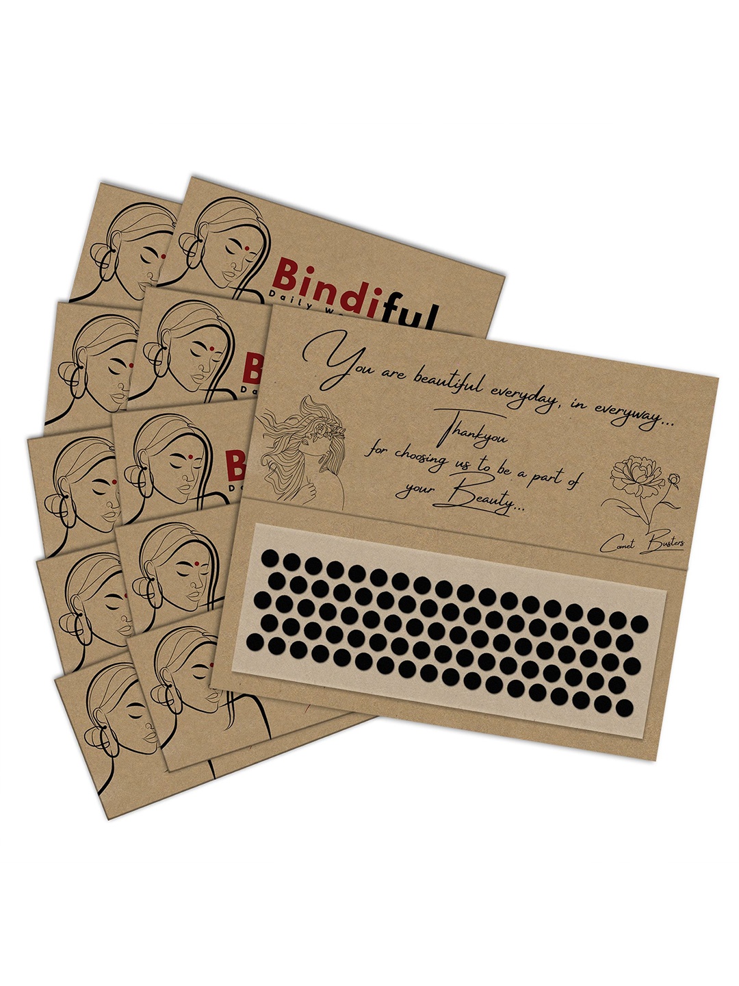 

Comet Busters Bindiful Set Of 10 Traditional Round Bindi - Black