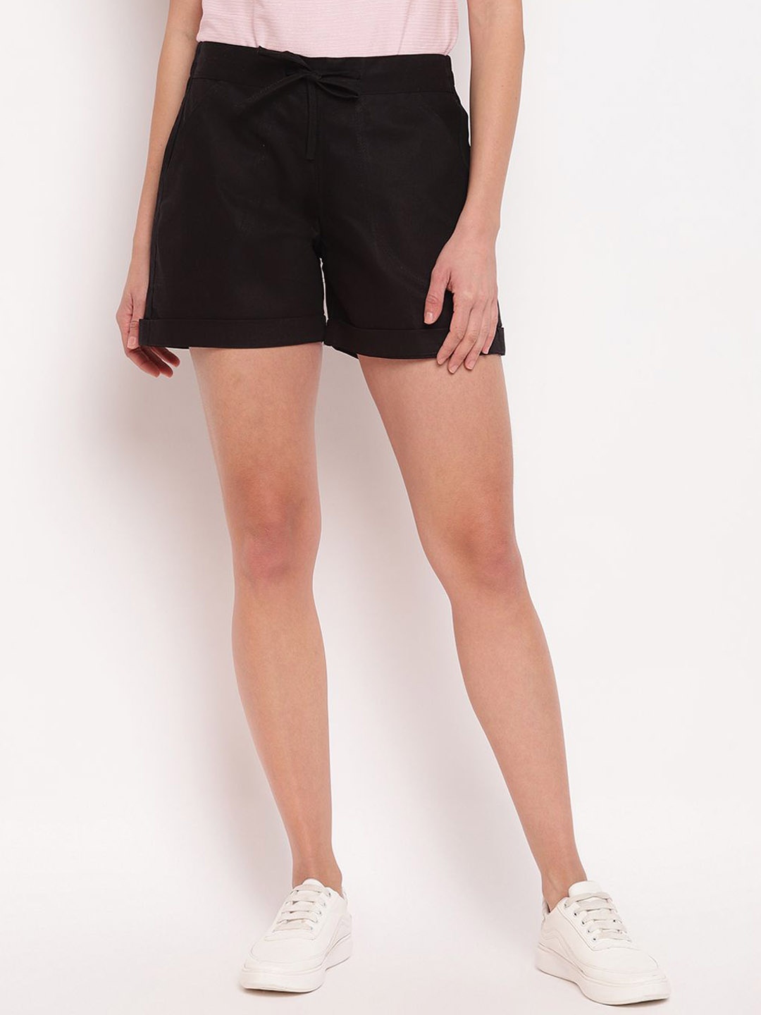 

DressBerry Women Mid-Rise Regular Fit Shorts, Black