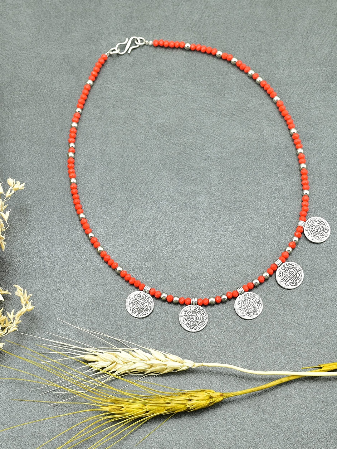 

HIGH TRENDZ Brass Handcrafted Necklace, Orange