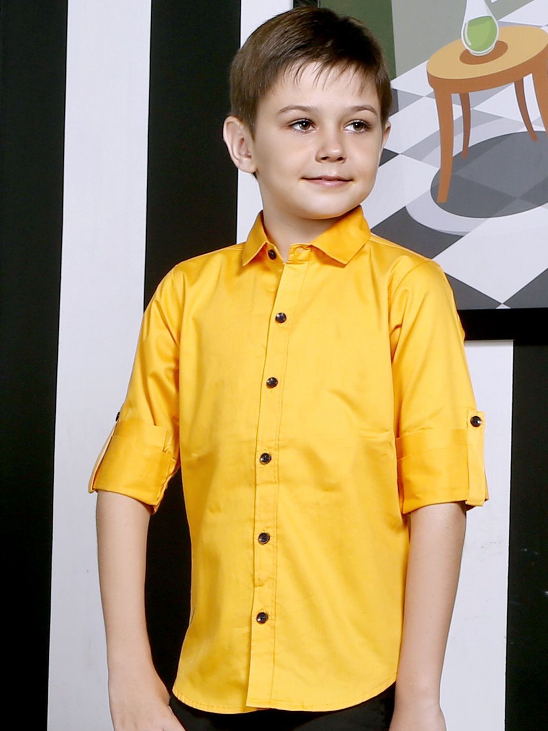

MashUp Boys Classic Opaque Casual Shirt, Mustard