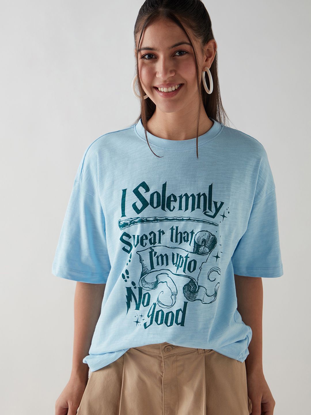 

Bewakoof AIR Women Printed T-shirt, Blue