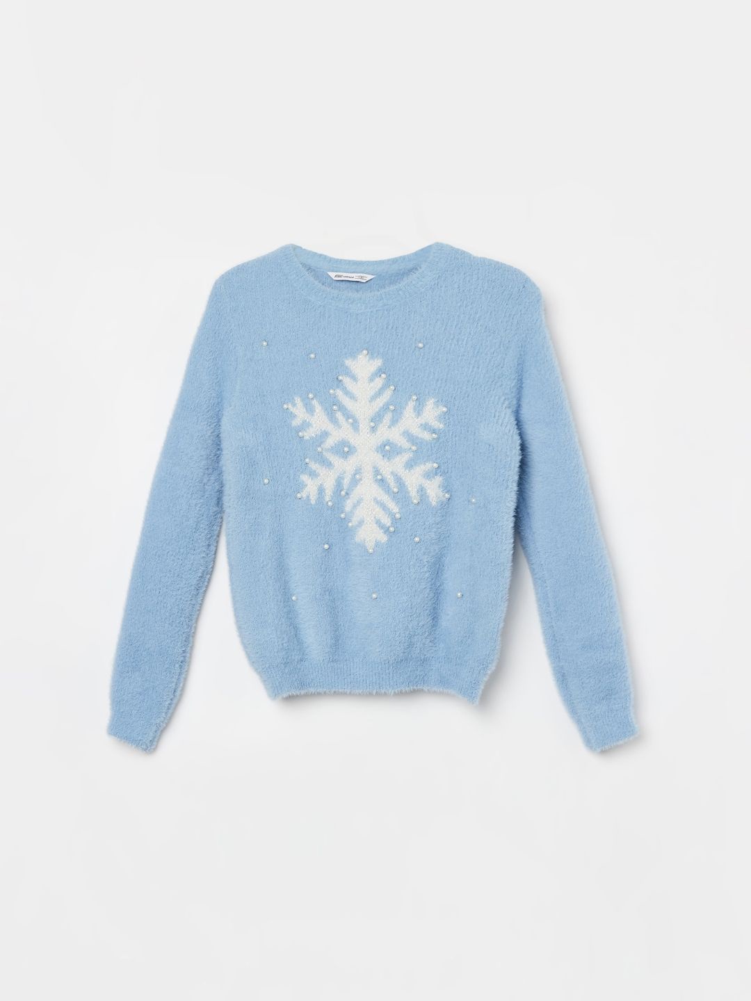 

Fame Forever by Lifestyle Girls Embroidered Pullover Sweater, Blue