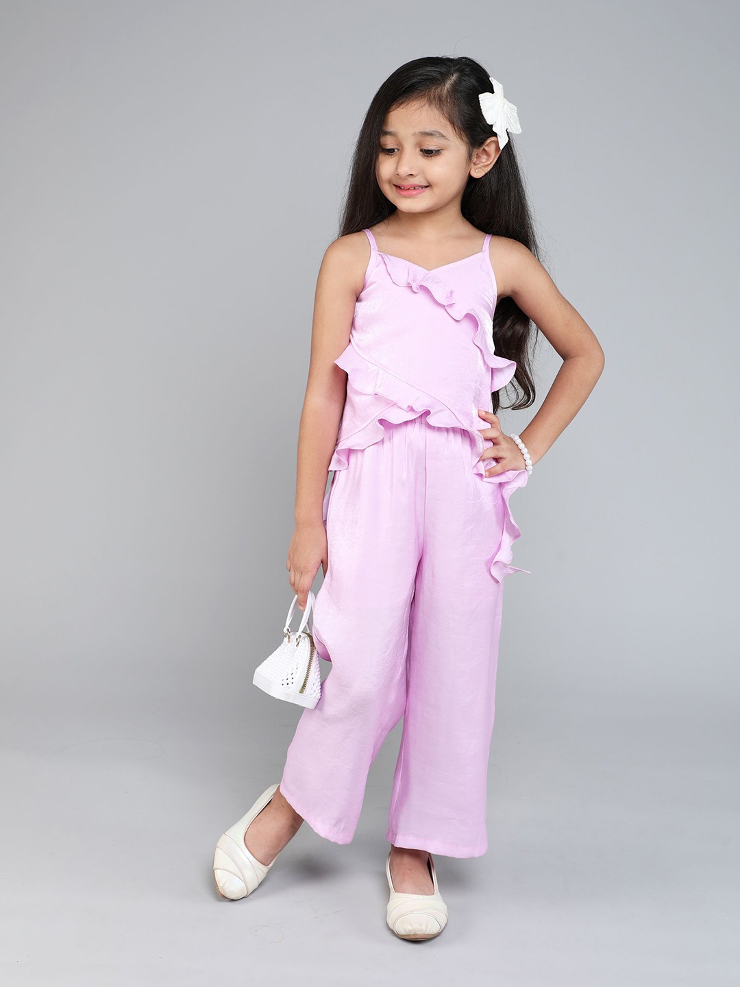 

taffykids Girls Top with Trousers, Lavender