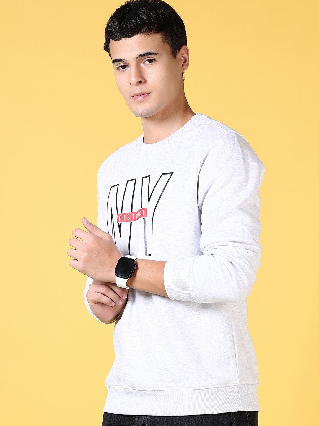 

V-Mart Men Printed Sweatshirt, Grey