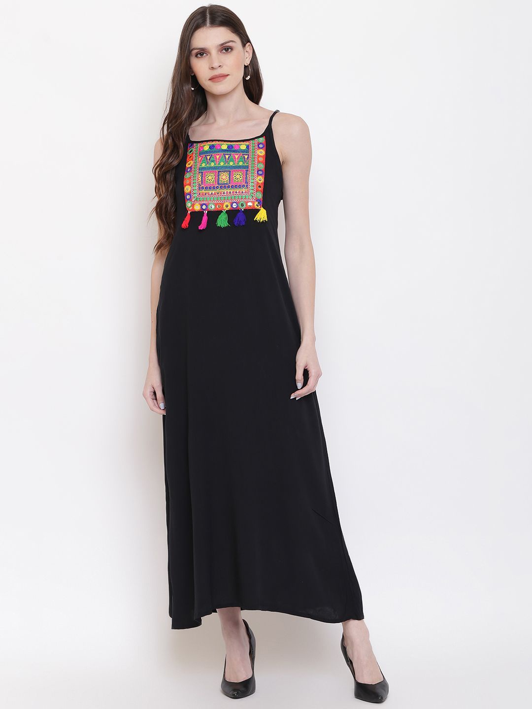 

DressBerry Embroidered Maxi Dress, Black