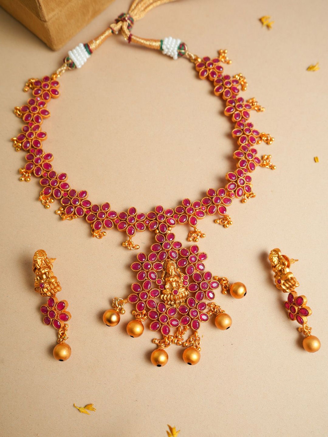 

VIRAASI Gold-Plated Stone-Studded Jewellery Set