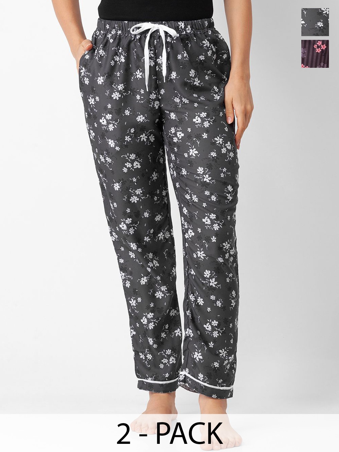

FashionRack Women Pack of 2 Floral Printed Pyjamas, Multi