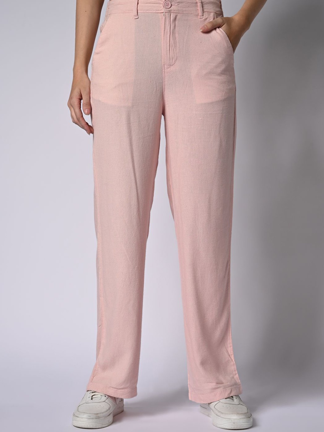 

Kraus Jeans Women Loose Fit High-Rise Trousers, Pink