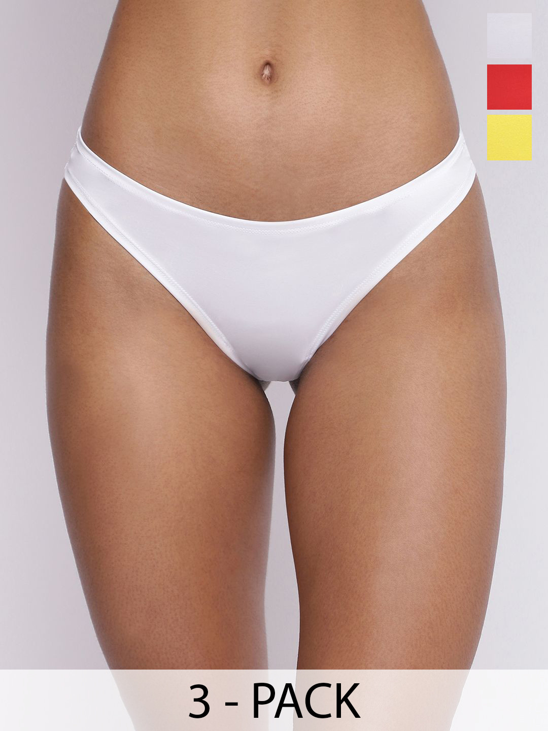 

La Intimo Women Pack Of 3 Low Rise Semi Seamless Briefs, White