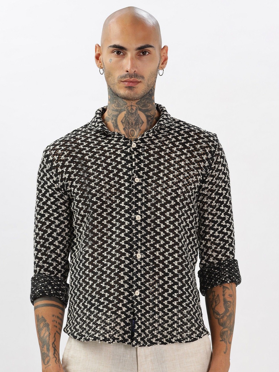

BEVDAAS Men Comfort Opaque Casual Shirt, Black