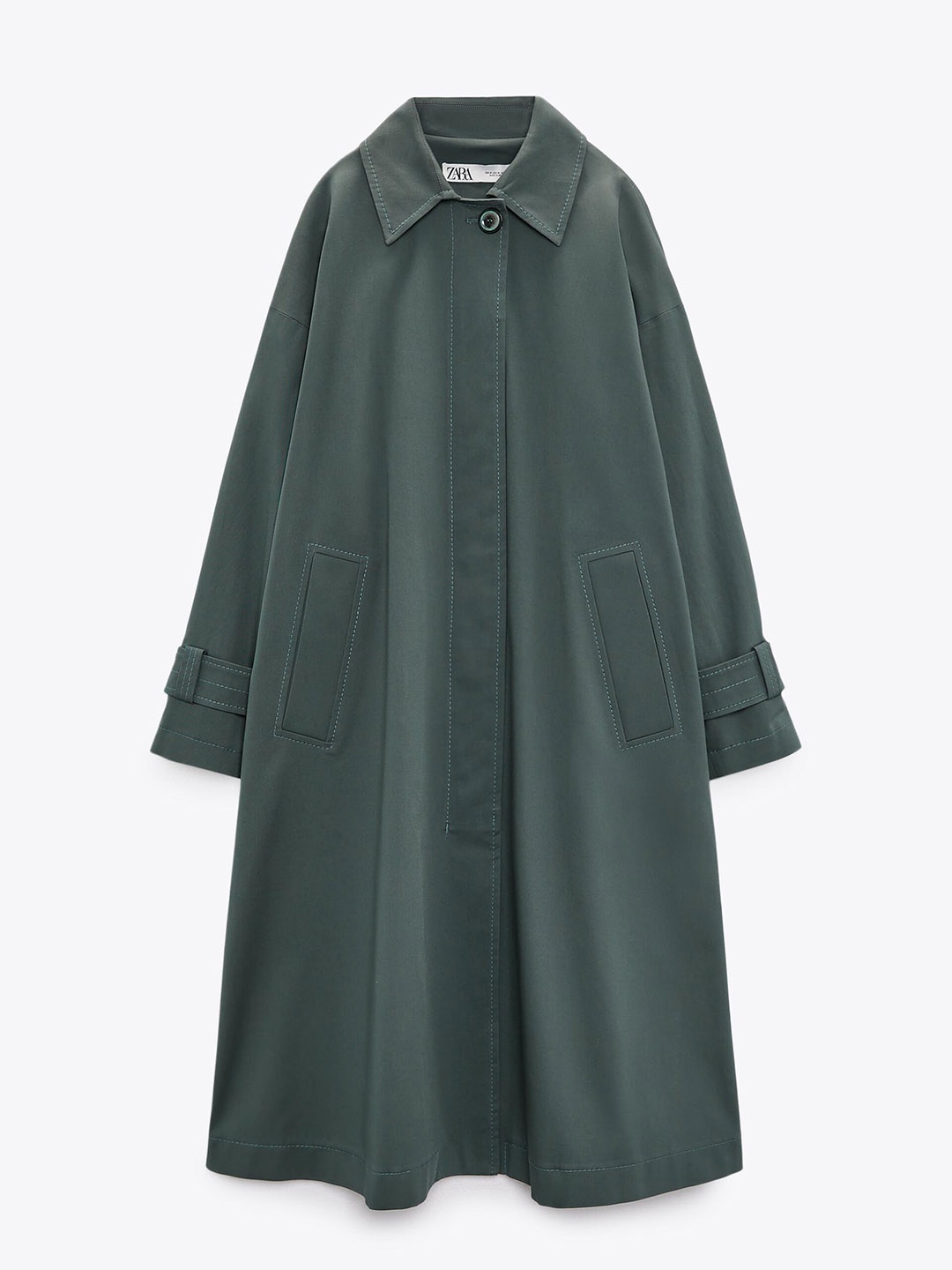 

ZARA Women Rain Jacket, Green