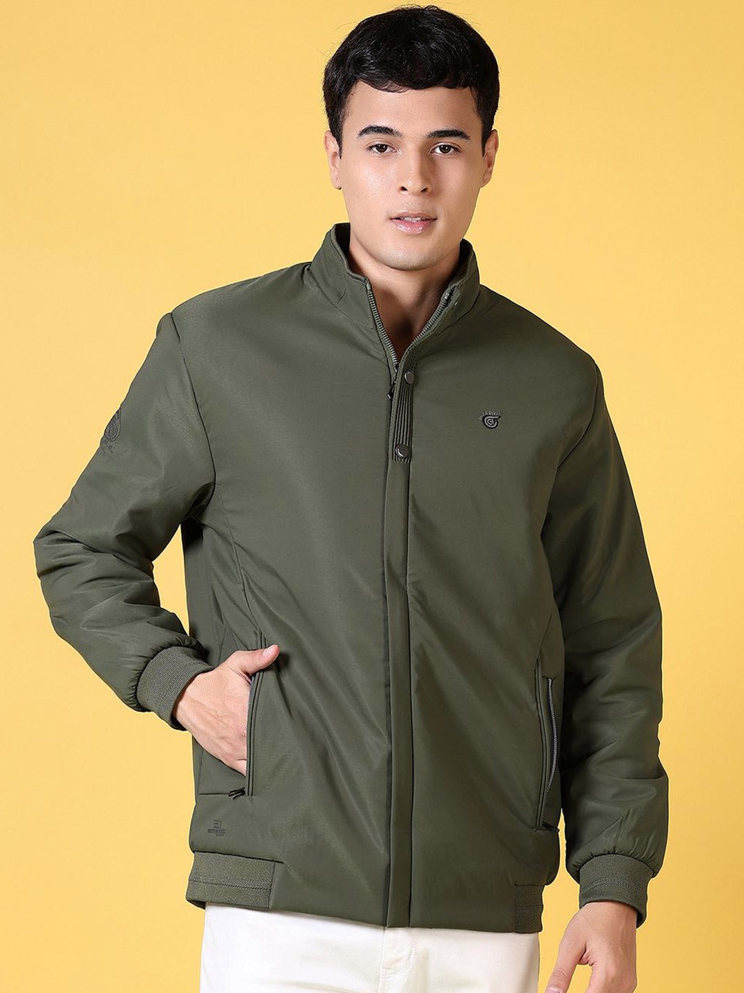 

V-Mart Men Bomber Jacket, Green