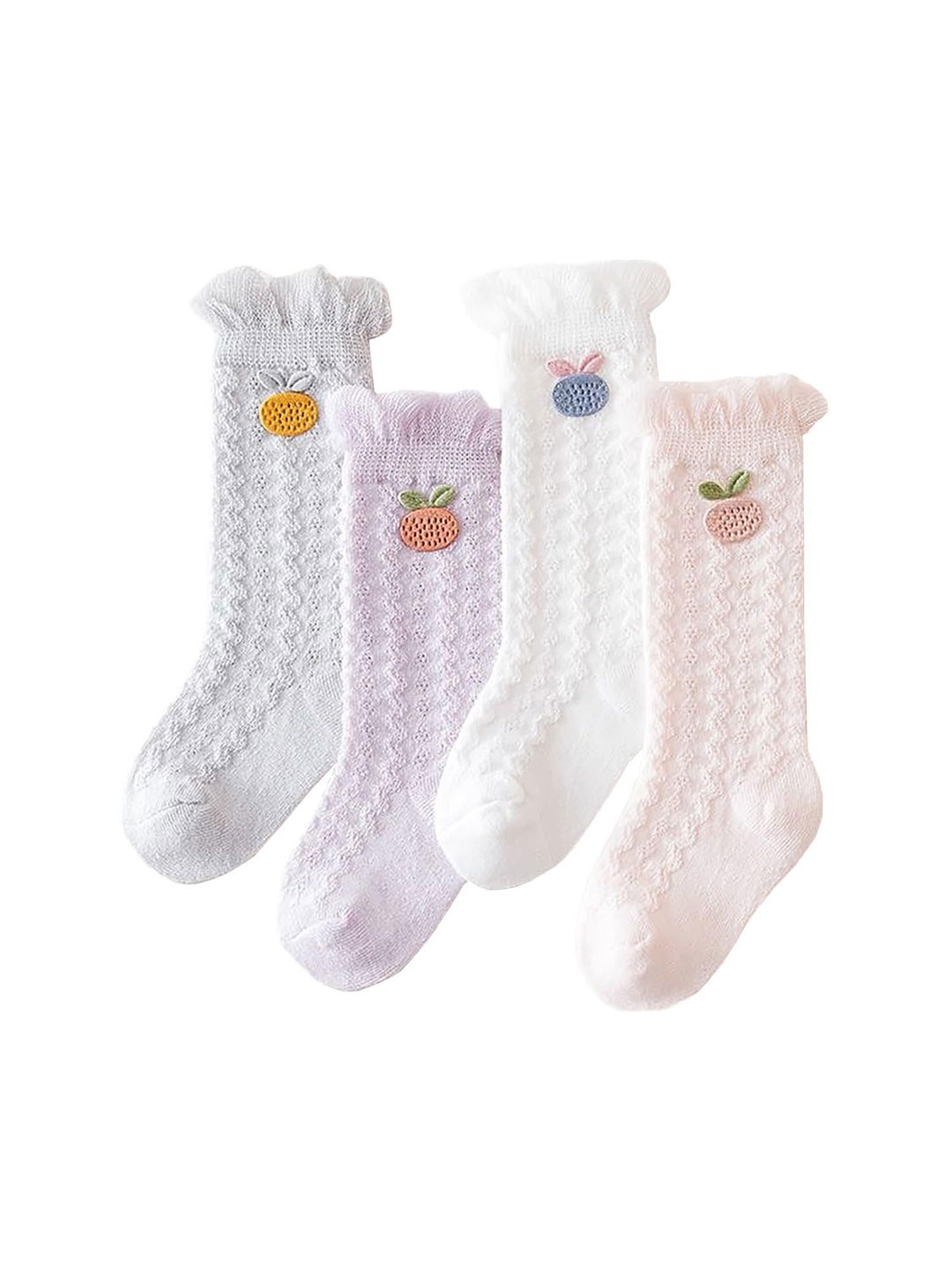 

SYGA Infants Pack Of 4 Calf-Length Socks, Pink