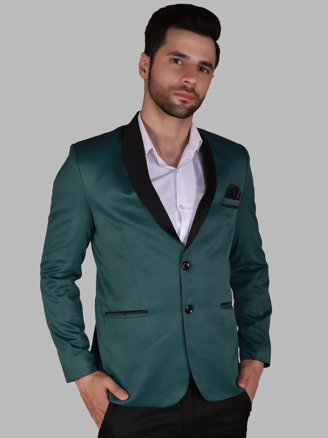 

BOWLIFESTYLE Single Breasted Formal Blazer, Teal