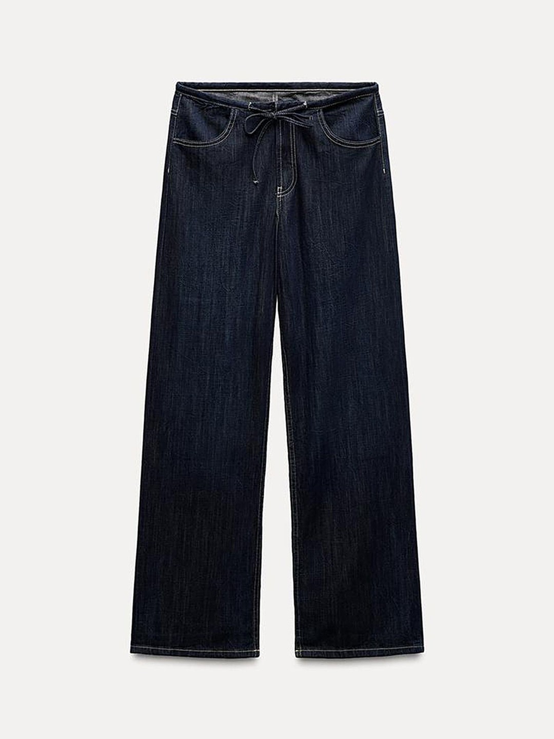 

LULU & SKY Women Wide Leg Mid-Rise Jeans, Navy blue