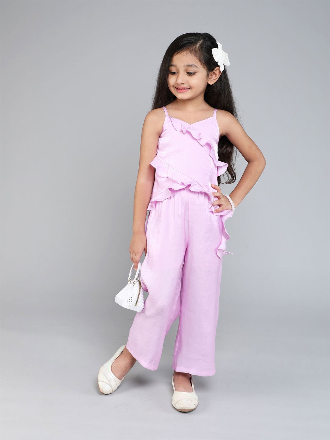 

taffykids Girls Top with Trousers, Purple