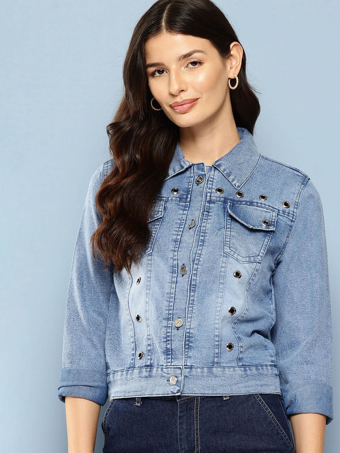 

The Roadster Lifestyle Co Collared Denim Jacket, Blue