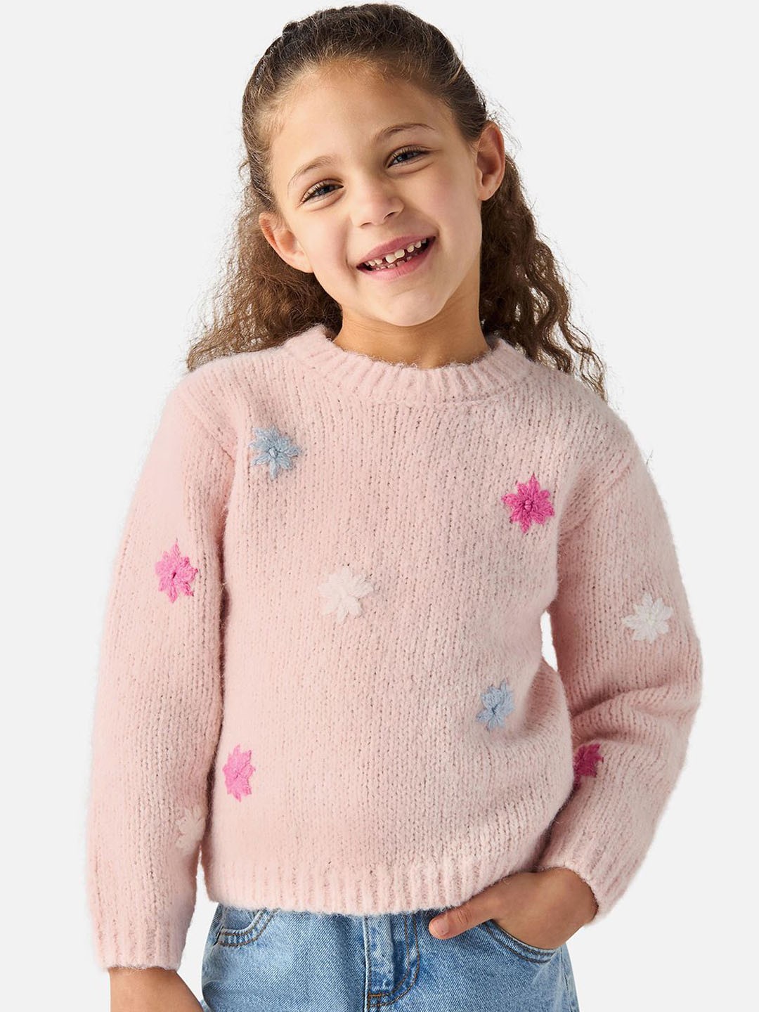 

Juniors by Babyshop Girls Floral Polyester Crop Tailored Jacket Embroidered, Pink