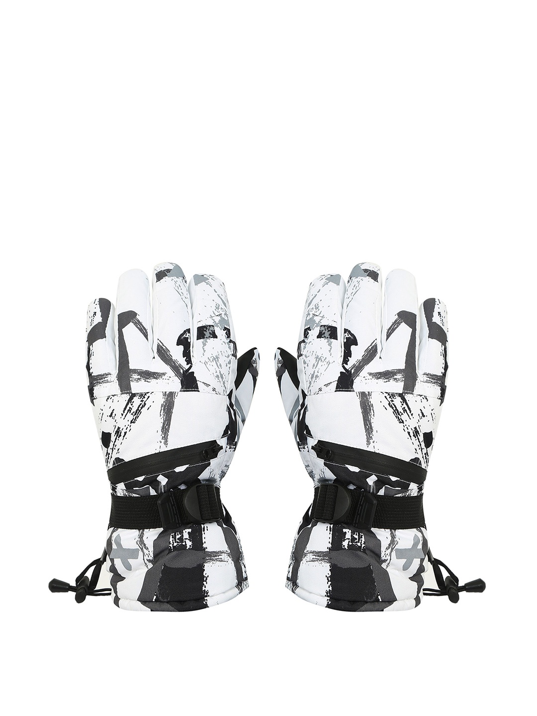 

FabSeasons Men Patterned Winter Gloves, White