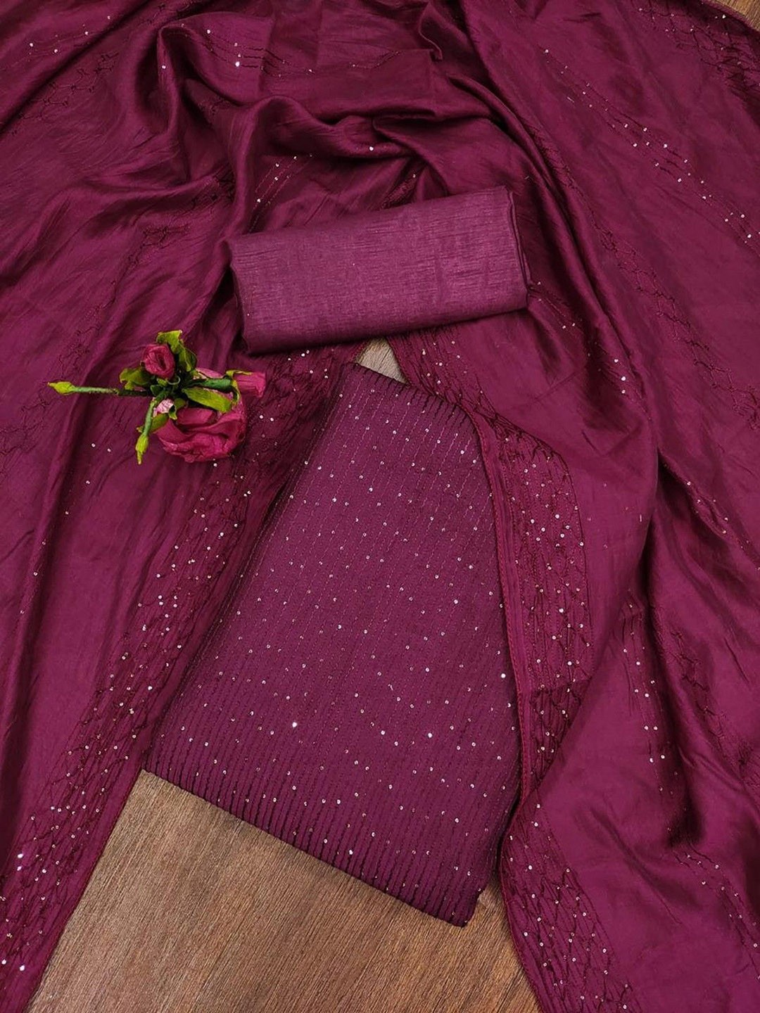 

ZEEPKART Unstitched Dress Material, Purple
