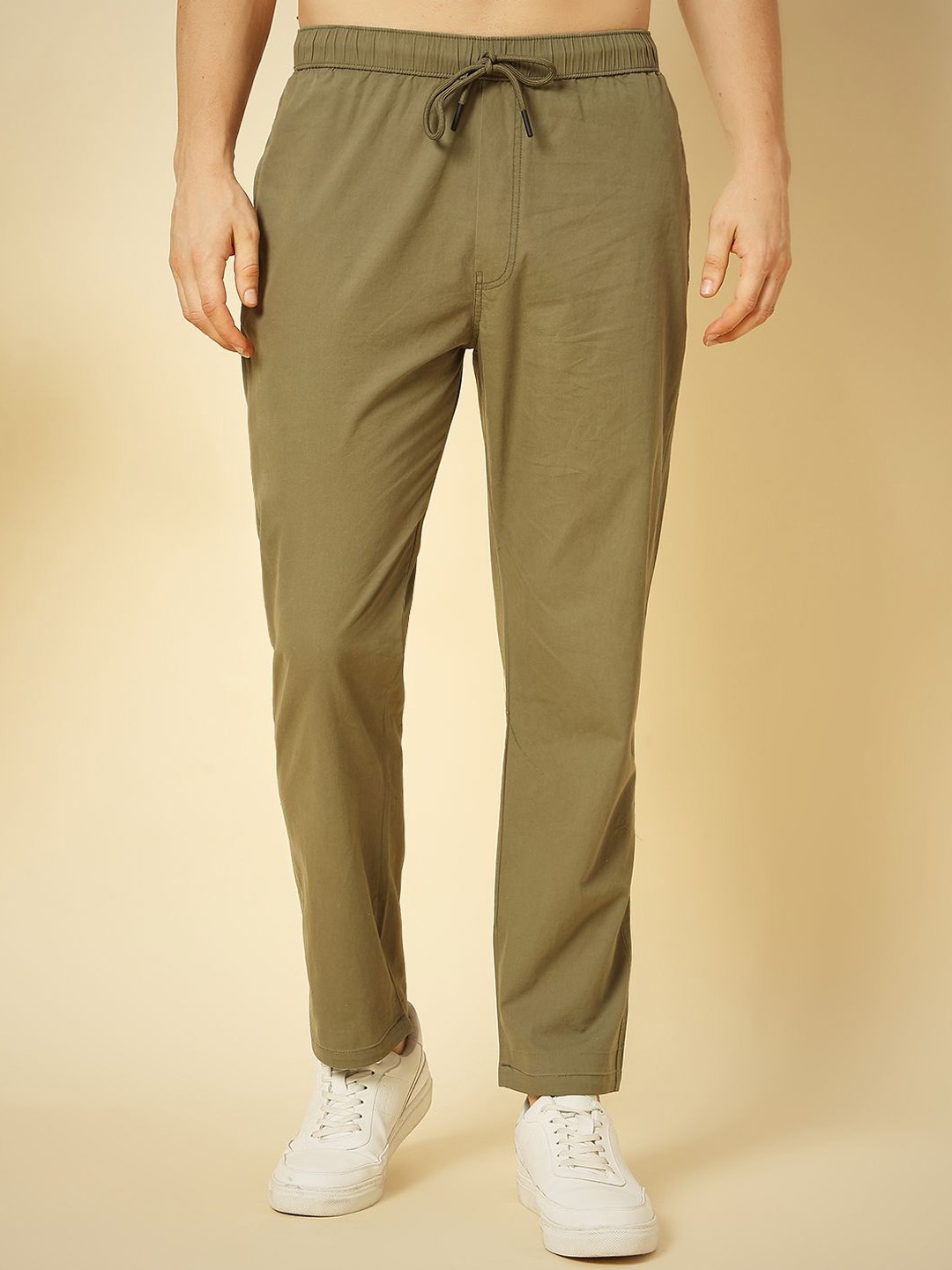 

ENSPYR Men Cotton Mid Rise Regular Fit Track Pant, Sea green