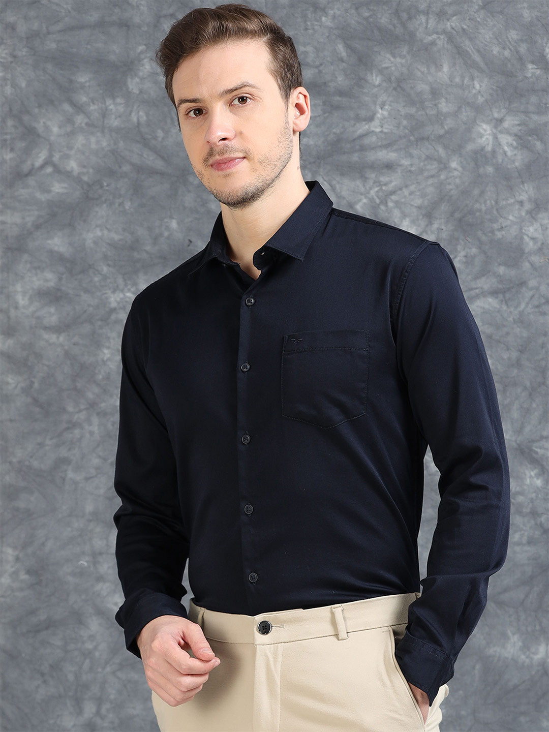 

RIGS AND RAGS Men Comfort Opaque Casual Shirt, Navy blue