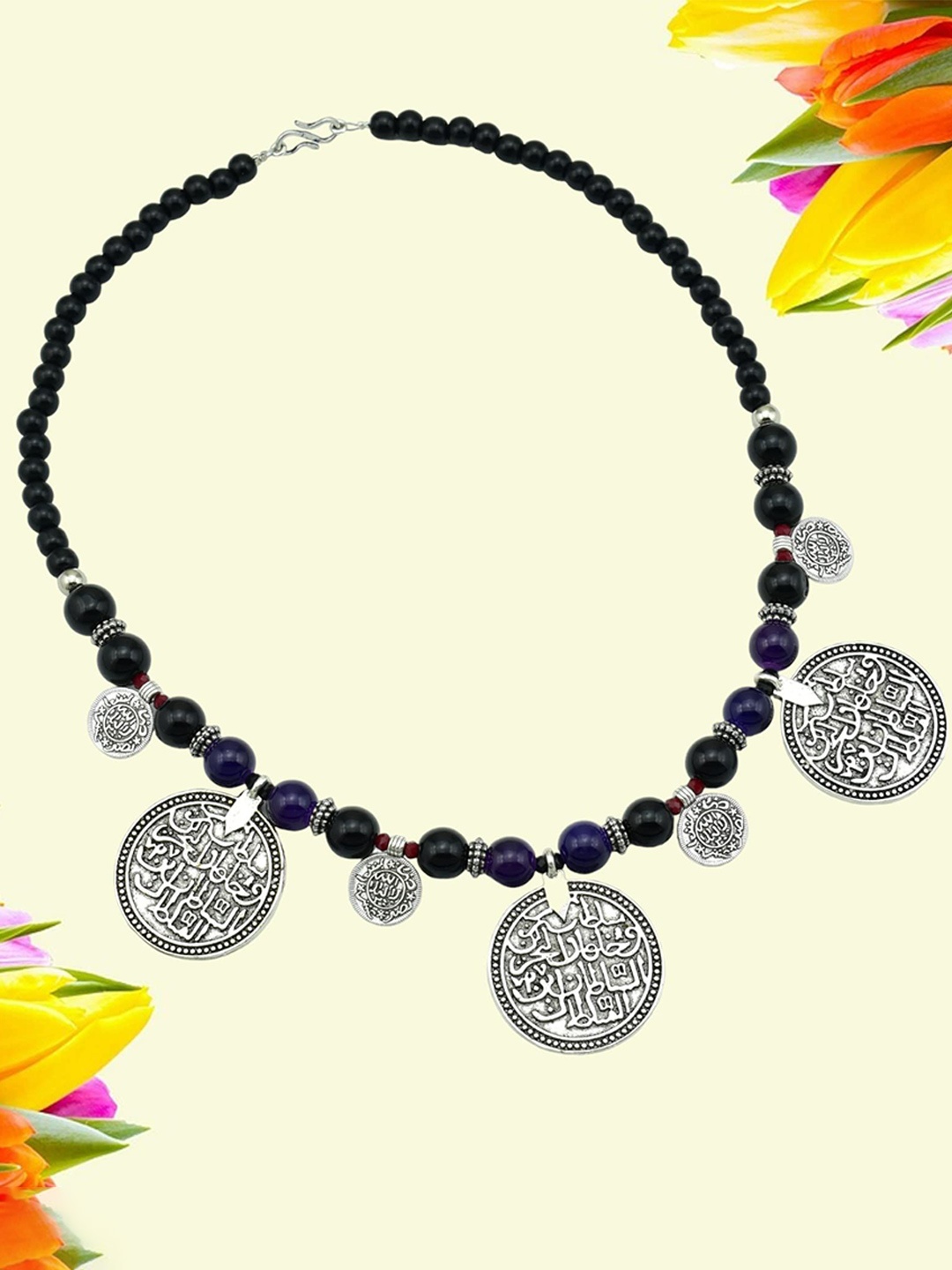 

HIGH TRENDZ Brass Necklace, Navy blue
