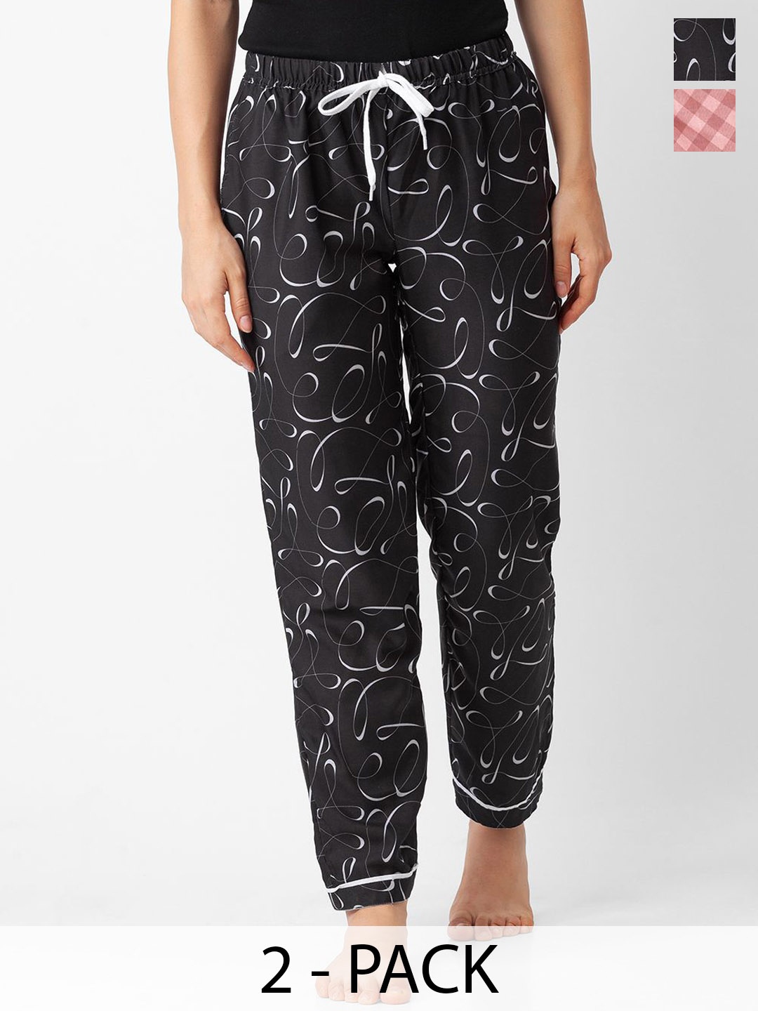 

FashionRack Women Pack of 2 Printed Lounge Pants, Multi