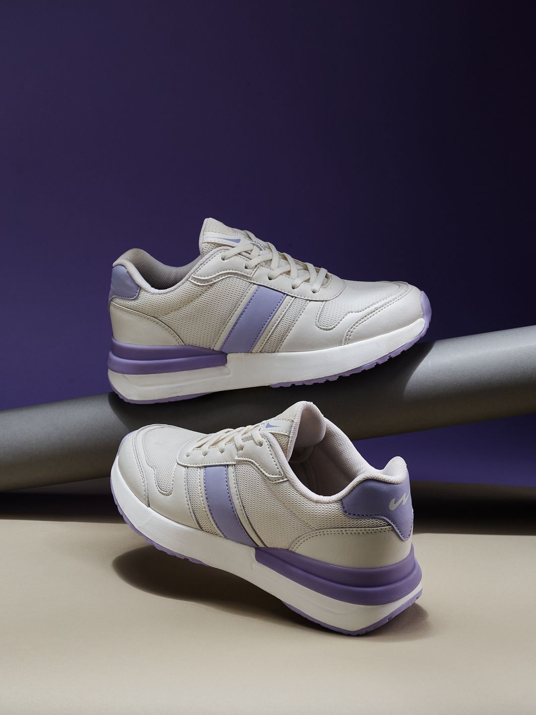 

Campus Women Mesh Running Non-Marking Shoes, Off white