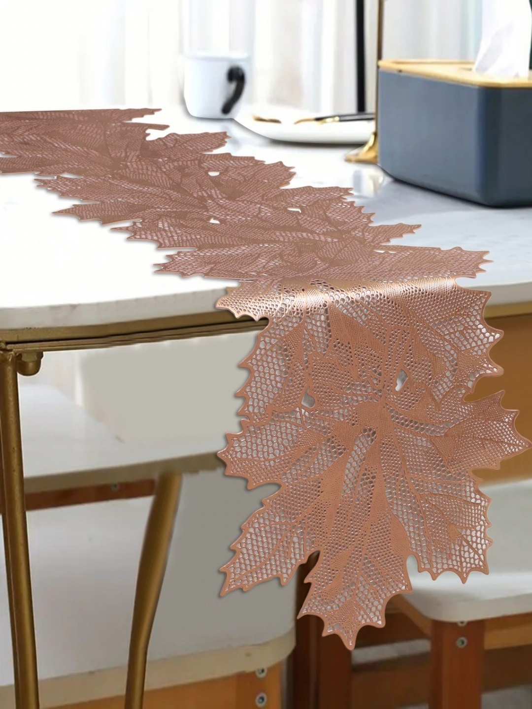 

Dakshya Industries Copper Toned Patjhad Water-Proof Table Runner