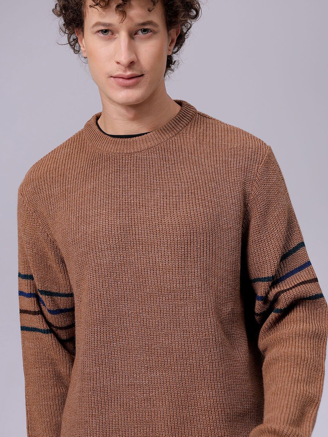 

The Indian Garage Co Men Longline Pullover, Brown