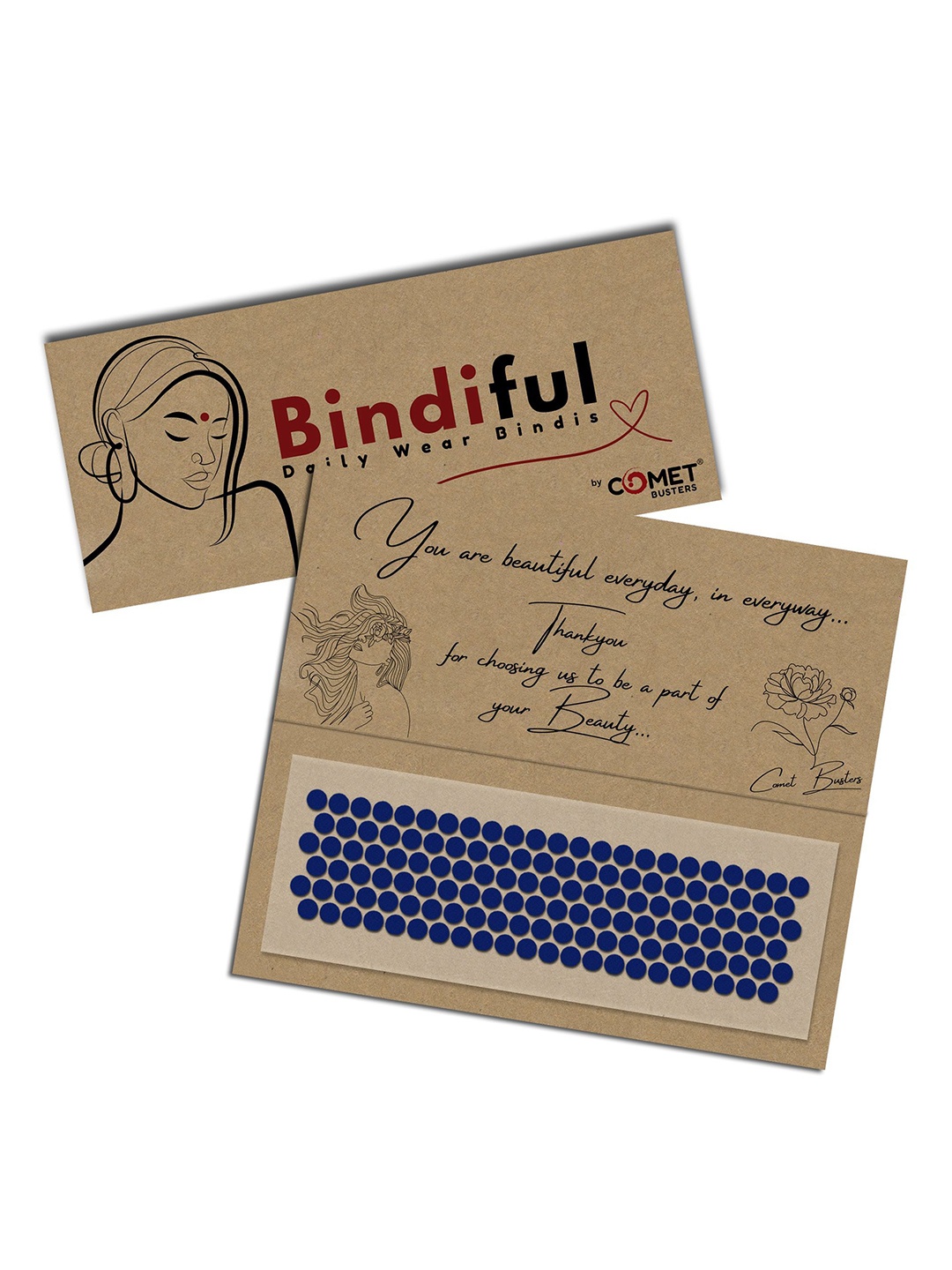 

Comet Busters Handcrafted Traditional Designer Bindis, Navy blue