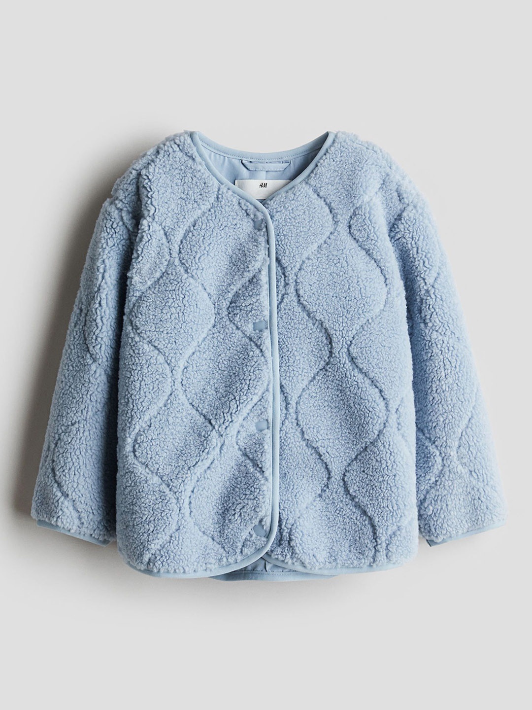 

H&M Infant Girls Quilted Teddy Jacket, Blue