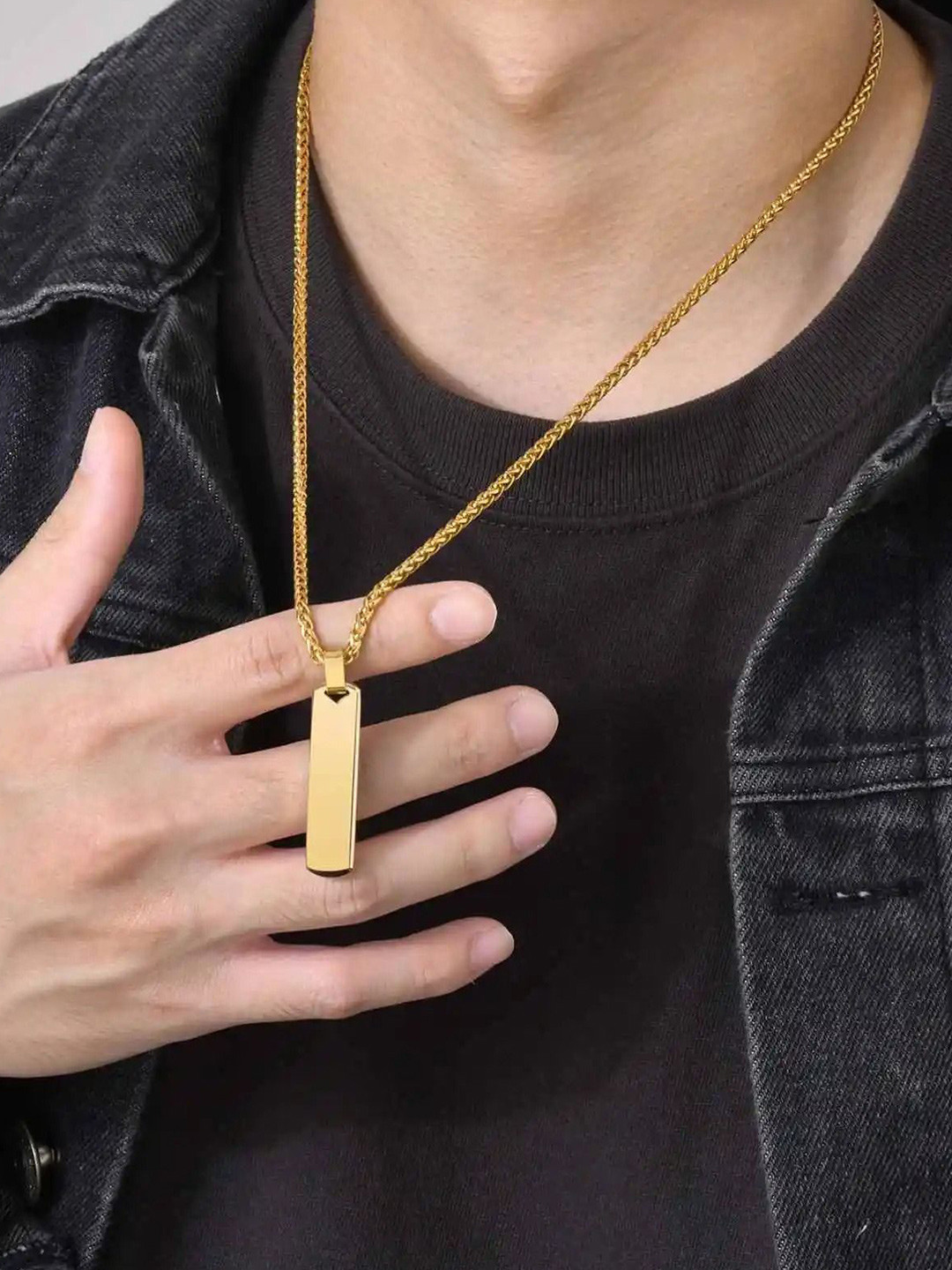 

VIEN Gold-Plated Geometric Pendants with Chains