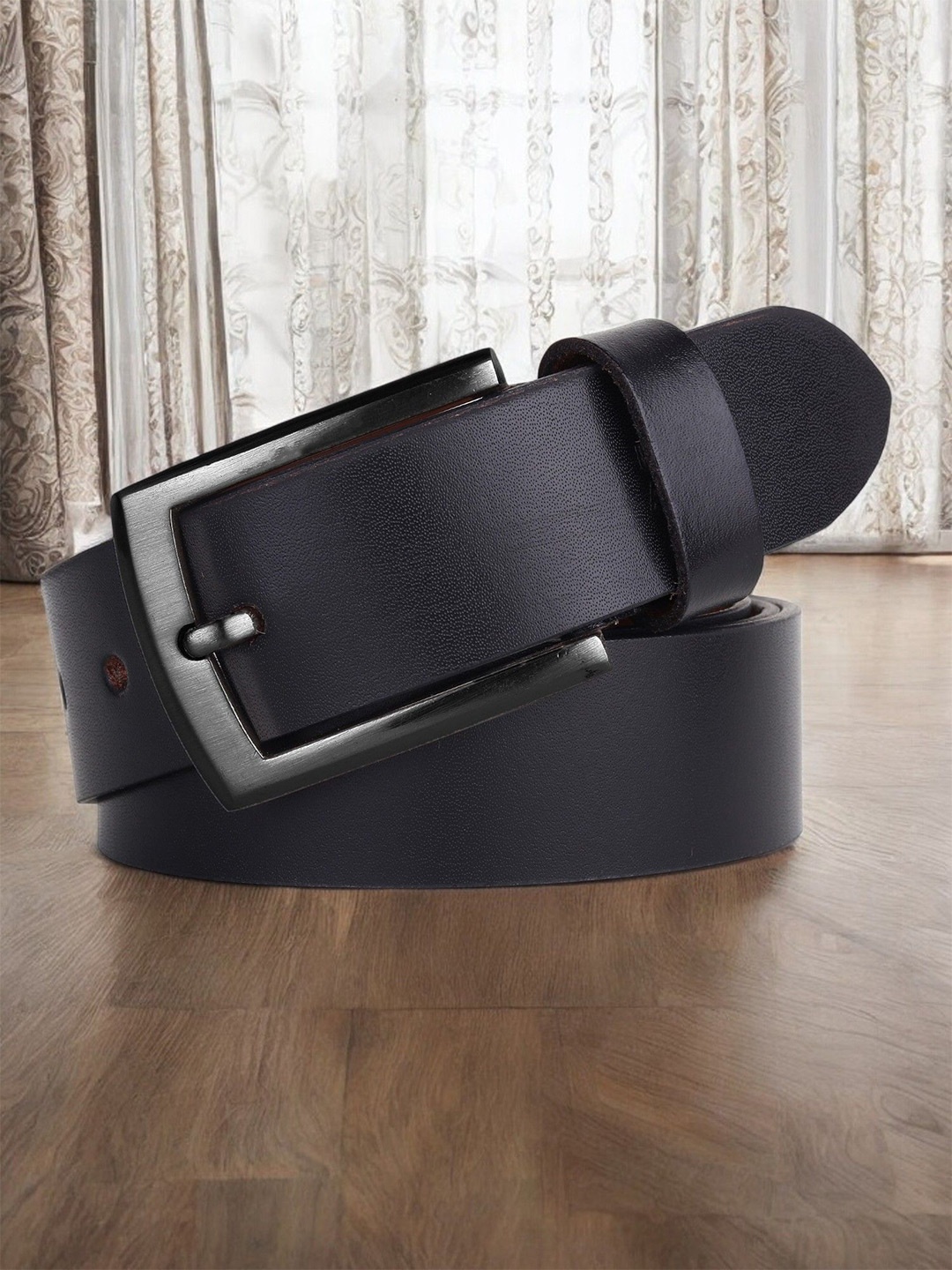 

Metronaut Men Leather Tang Belt, Black