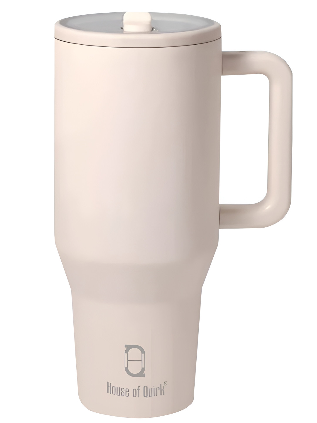 

HOUSE OF QUIRK Off White Stainless Steel Double Wall Vacuum Tumbler with Handle 1.2 L