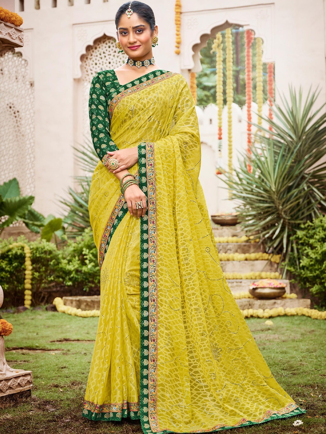 

Laxmipati Brasso Saree, Yellow