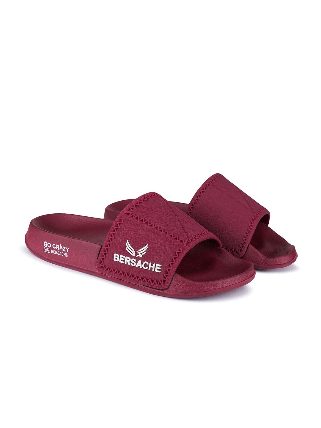 

Bersache Men Classic Ultra Soft Technology Regular Sliders, Maroon